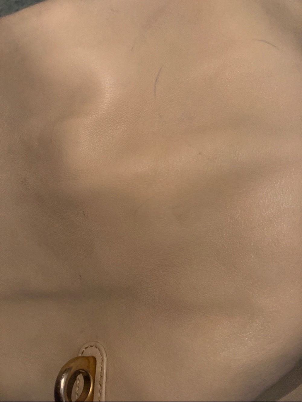Dooney & Bourke Belvedere Logo Lock Shoulder Hobo Bag Minimalist Cream Leather - Picture 8 of 9